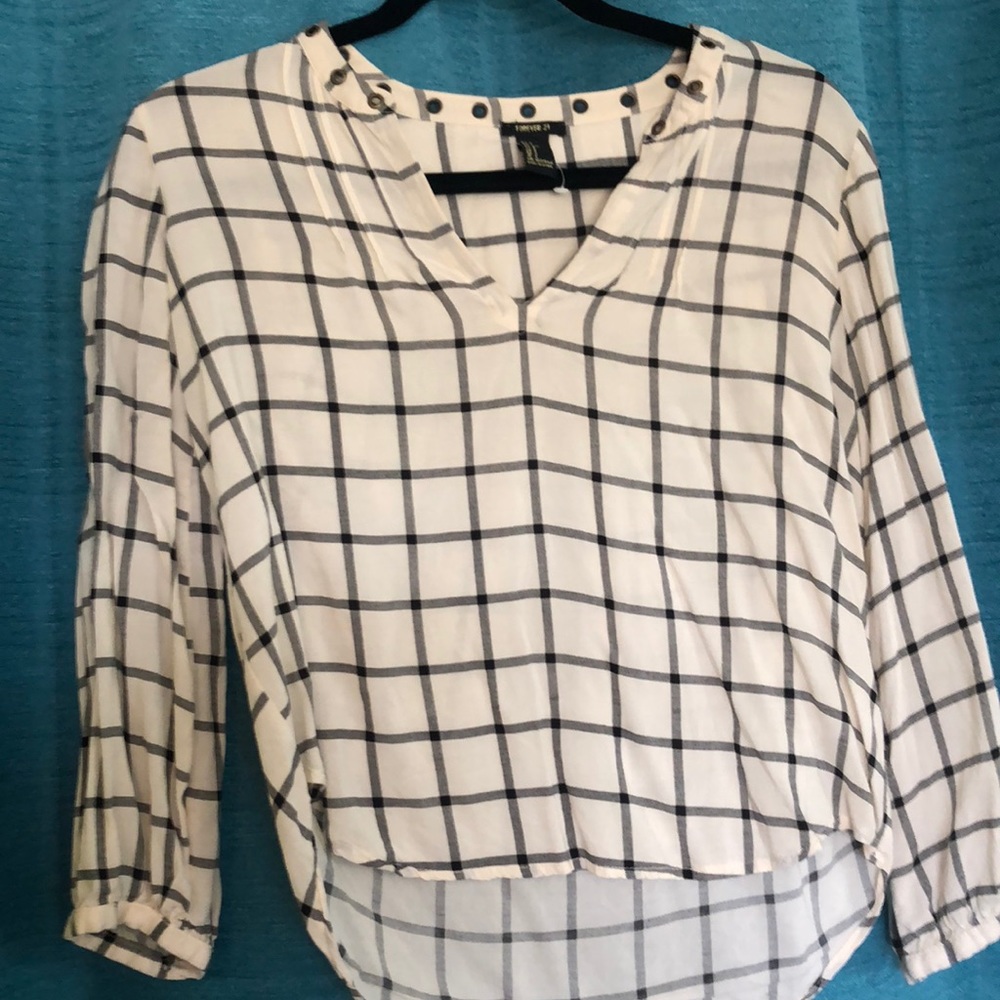 Plaid high low shirt